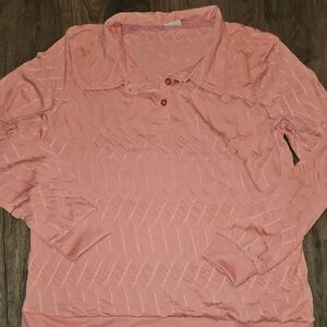 Vintage American Sweetheart Shirt Women's pullover Light Pink textured Large